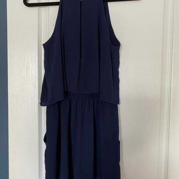 Navy Blue romper with keyhole back - Picture 2 of 6